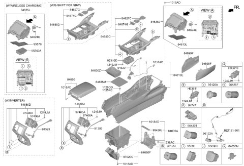 2023 Kia Sorento Console Armrest Assembly Diagram for 84660R5000WK