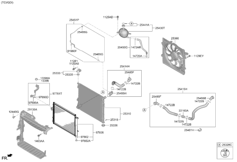 2021 Kia Sorento Hose Assembly-RADAATOR,L Diagram for 25415R5500