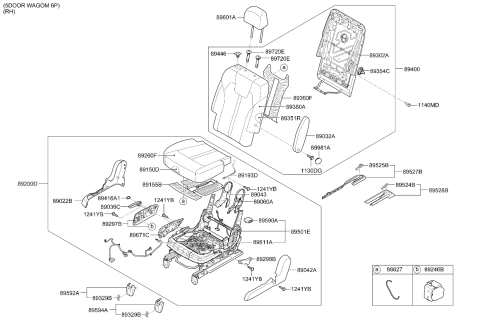 2022 Kia Sorento Pad Assembly-Rear Seat C Diagram for 89251R5500