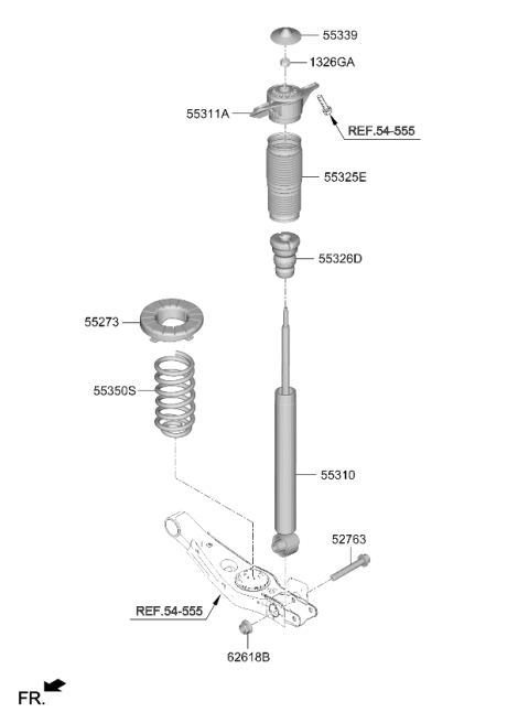 2023 Kia Sorento Shock Absorber Assembly Diagram for 55307R5500