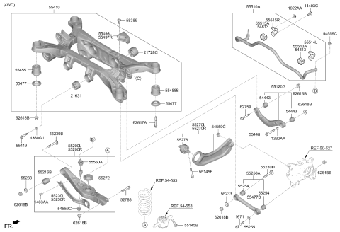 2022 Kia Sorento Gas Rear Suspension Control Arm Diagram 2