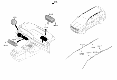 2025 Kia Carnival Steering Wheel Air Bag Module Assembly Diagram for 80100R0700OFB
