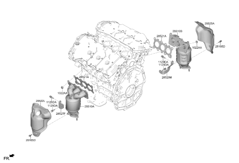 2025 Kia Carnival Manifold Catalytic Assembly Diagram for 285103N605