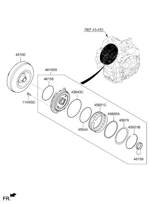2025 Kia Carnival CONVERTER ASSY-TORQU Diagram for 451004G350