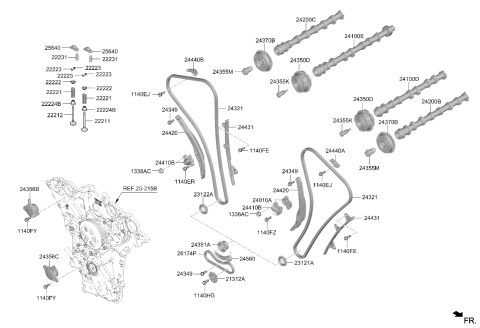 2026 Kia Carnival Timing Chain Diagram for 243123N401