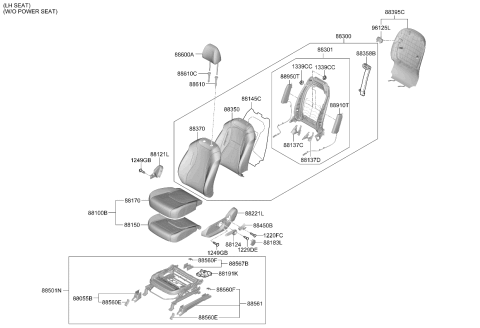 2025 Kia Carnival Front Back Covering Assembly Diagram for 88360R0560KXA