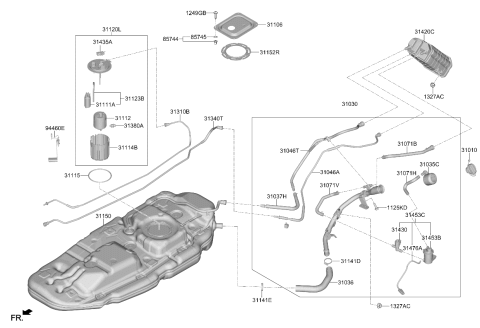 2025 Kia Carnival Fuel Pump Assembly Diagram for 31120R0550