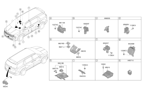 2025 Kia Carnival Air Bag Control Module Assembly Diagram for 95910R0130