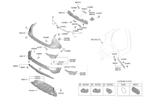 2026 Kia Niro EV Ultrasonic Sensor Assembly Diagram for 99310P1300KLG