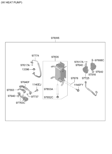 2023 Kia Niro EV CONDENSER ASSY-COOLE Diagram for 97606AO310