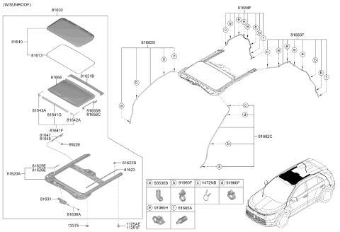 2023 Kia Niro EV SUNROOF ASSY Diagram for 81600AT500GYT