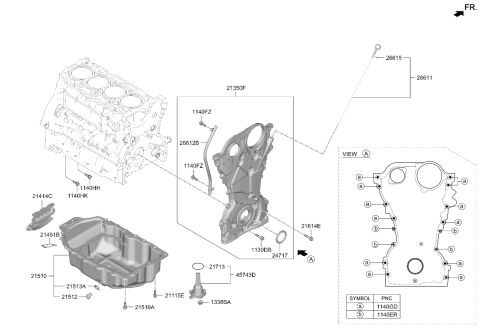 2024 Kia K5 Belt Cover & Oil Pan Diagram 3