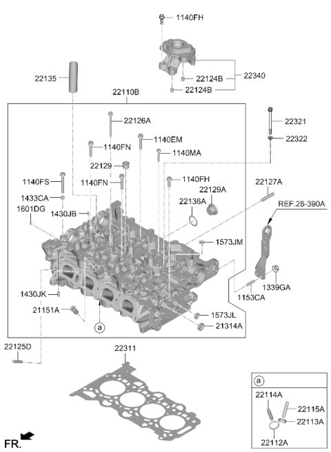 2021 Kia K5 Cylinder Head Gasket Diagram for 223112S550