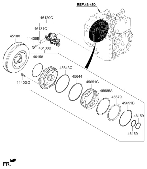 2023 Kia K5 Converter Assembly-TORQU Diagram for 451004G650