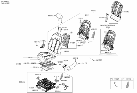 2021 Kia K5 Front Seat Back Heater Diagram for 88370L3000