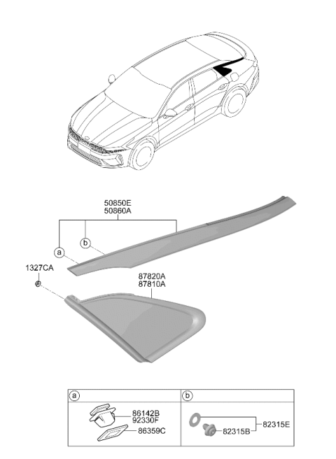 2024 Kia K5 Clip-Moulding Mounting Diagram for 878522T000