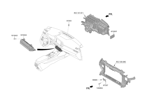 2022 Kia K5 Heater Control Assembly Diagram for 97250L3200FHV