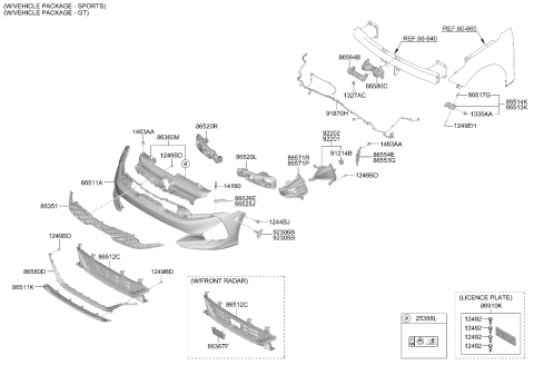 2024 Kia K5 Front Fog Lamp Assembly Diagram for 92201L2100