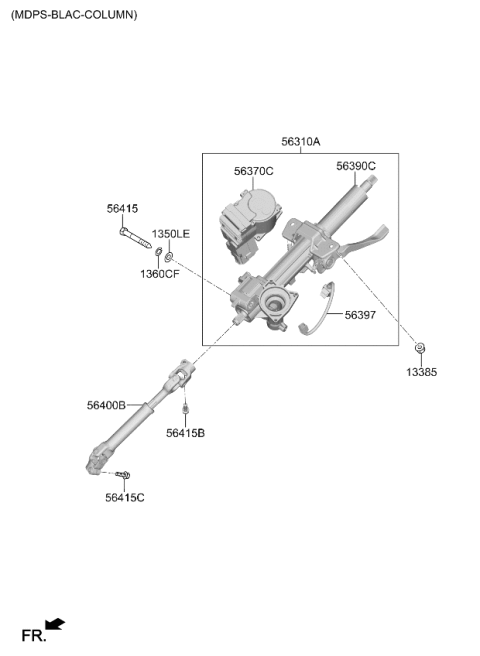 2022 Kia K5 Steering Column Assembly Diagram for 56310L3210