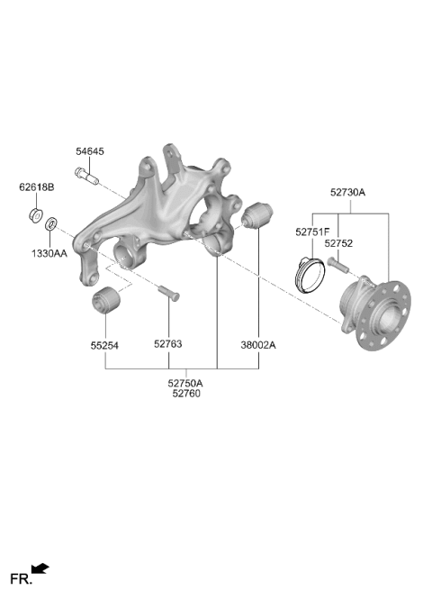 2023 Kia K5 Carrier Assembly-Rear Ax   Diagram for 52710L3500