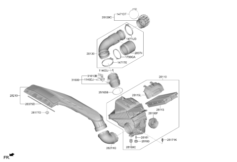 2021 Kia K5 Hose Clamp Diagram for 1471607800