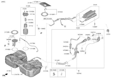 2022 Kia K5 Sender Assembly-Suction Diagram for 94460L3650
