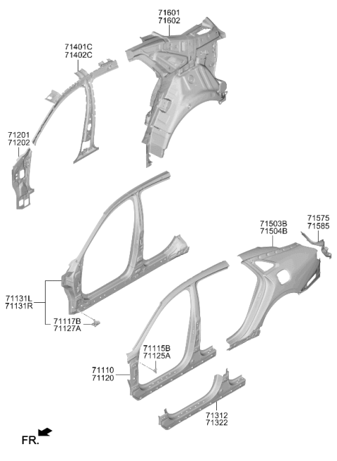 2022 Kia K5 BRACKET ASSY-FENDER   Diagram for 71117L2000