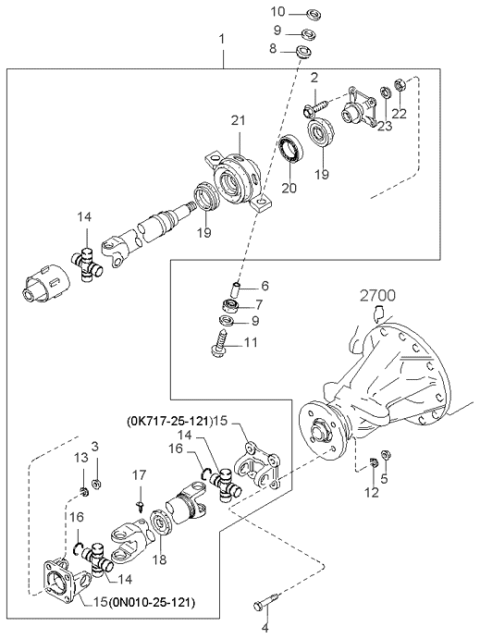 1997 Kia Sportage Propeller Shaft Diagram 5