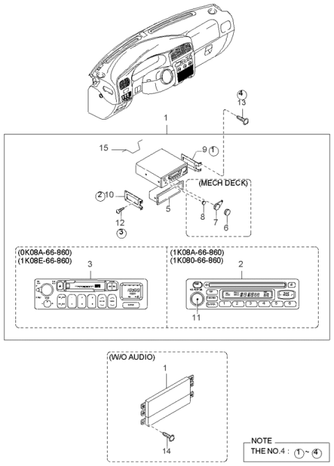 1997 Kia Sportage Bracket Assembly,RH Diagram for 0K08066880