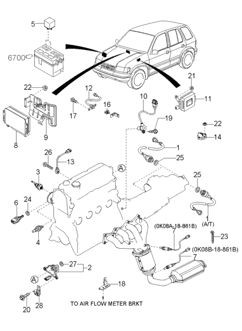 1999 Kia Sportage Reverse Switch Diagram for KKY0317640A