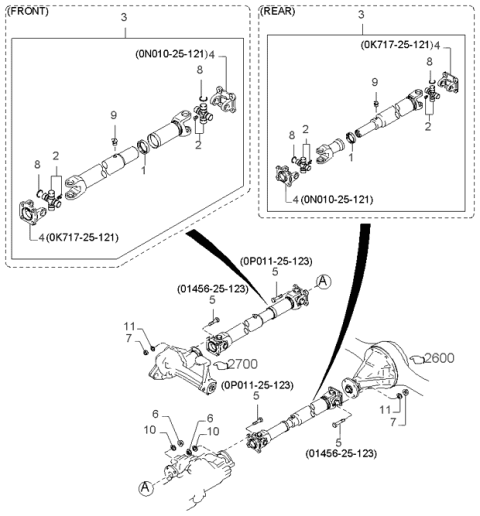 1997 Kia Sportage Propeller Shaft Diagram 3
