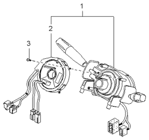 1999 Kia Sportage Combination Switch Diagram for 0K08A66120B