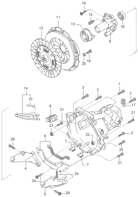 1999 Kia Sportage Disk Assembly-Clutch Diagram for 0K01216460