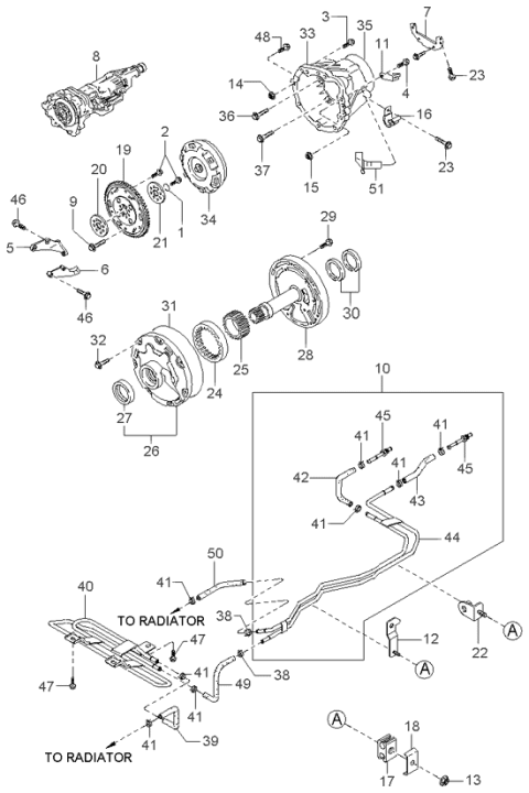 2000 Kia Sportage Hose-Oil Diagram for 0K015199A3