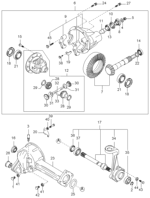 1997 Kia Sportage Flange Assembly-Companion Diagram for 0K01127120