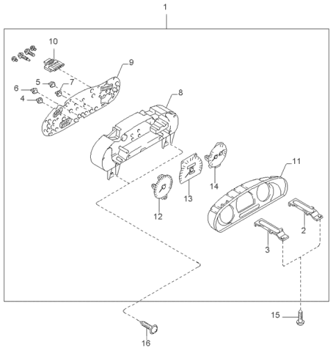 1999 Kia Sportage Instrument Cluster Meter Assembly Diagram for 0K08A55430D