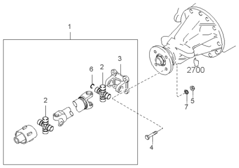 1999 Kia Sportage Joint-Universal Diagram for 0K01125060