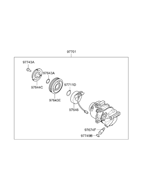 2022 Kia Carnival A/C Disc & Hub Assembly Diagram for 97644S8000