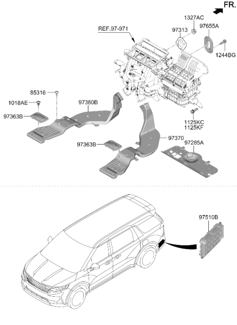 2022 Kia Carnival Heater System-Duct & Hose Diagram 2