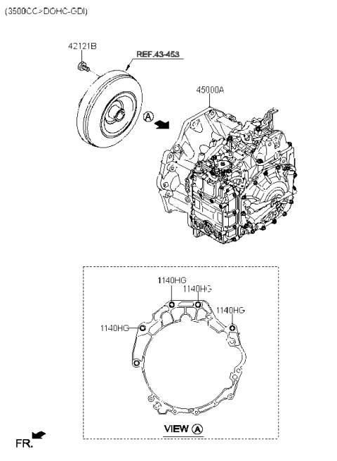 2023 Kia Carnival Automatic Transmission/Transaxle Assembly Diagram for 450004GCV5