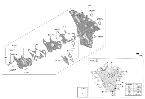 2023 Kia Carnival GASKET-OIL FILTER BR   Diagram for 213563N400