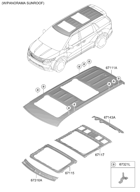 2022 Kia Carnival Roof Panel Diagram 2