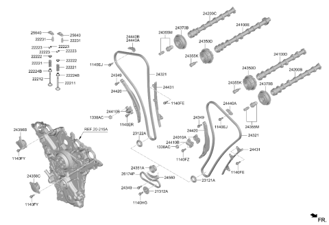 2023 Kia Carnival Crankshaft Sprocket Diagram for 231213N401