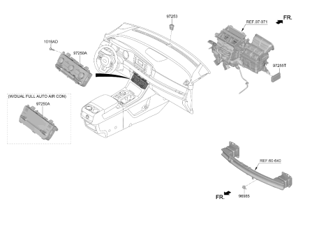 2022 Kia Carnival Heater Control Assembly Diagram for 97250R0100