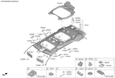 2022 Kia Carnival Sunvisor & Head Lining Diagram 2