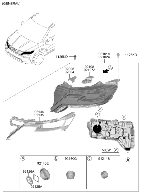 2022 Kia Carnival Head Lamp Diagram 2
