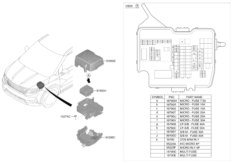 2022 Kia Carnival Lower Cover-U/H J/BO Diagram for 919B5R0000