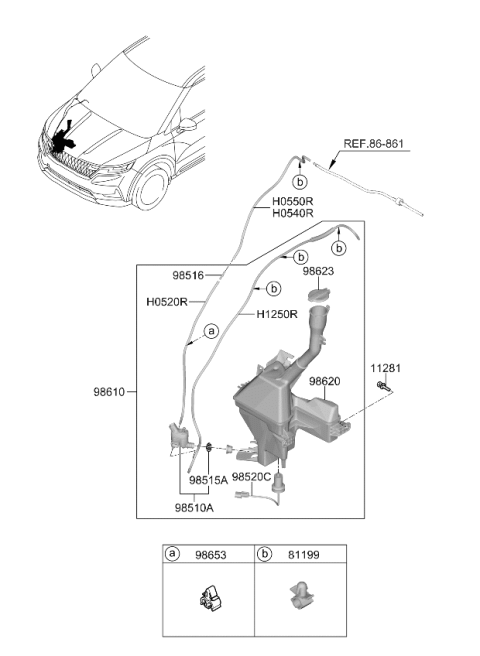 2024 Kia Carnival Reservoir Assy-W/Shl Diagram for 98611R0100