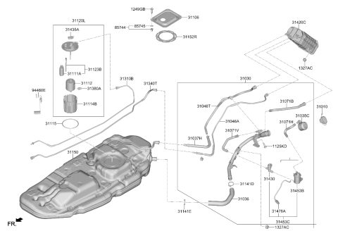 2022 Kia Carnival Sender Assy-Fuel Tan Diagram for 94460R0300