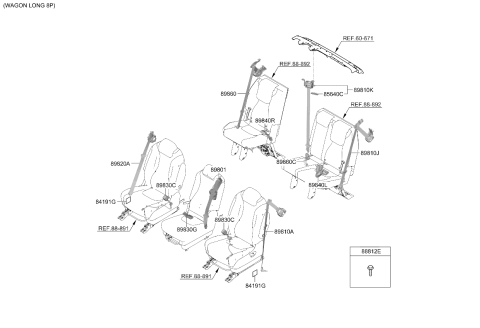 2022 Kia Carnival Rear Seat Belt Diagram 2